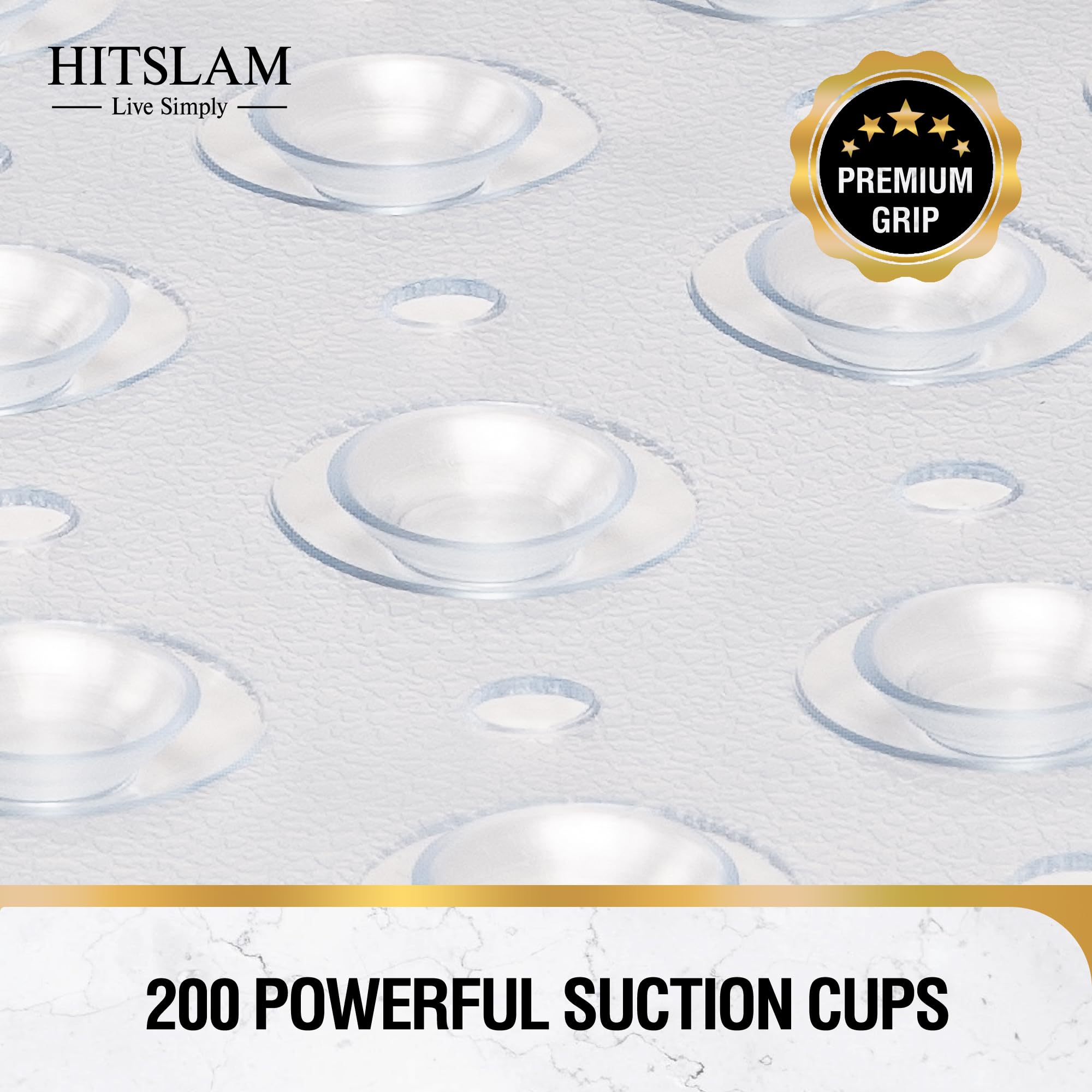 HITSLAM Alfombra de bañera Antideslizante, 101x40cm Extra Grande Alfombra Ducha Antideslizante con Ventosa, Resistentes al Moho y Lavables a máquina Alfombra baño,Transparente