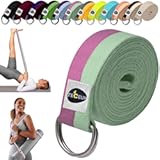 TECEUM Yoga Strap & Mat Strap – 2 IN 1 – Cotton – 6 ft 8 ft 10 ft &lpar;30&plus; colors&rpar; – Adjustable Non-Slip Belt for Yoga&comma; Pilates&comma; Stretching&comma; Physical Therapy&comma; Fitness & Home Workout – For Carrying Mats