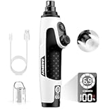 Casfuy Smart 6-Speed Dog Nail Grinder - 50&percnt; More Power Pet Nail Grinder with 2 LED Lights Quiet Rechargeable Electric Dog Nail Trimmers File Toenail Grinder for Large Medium Small Dogs & Cats &lpar;White&rpar;