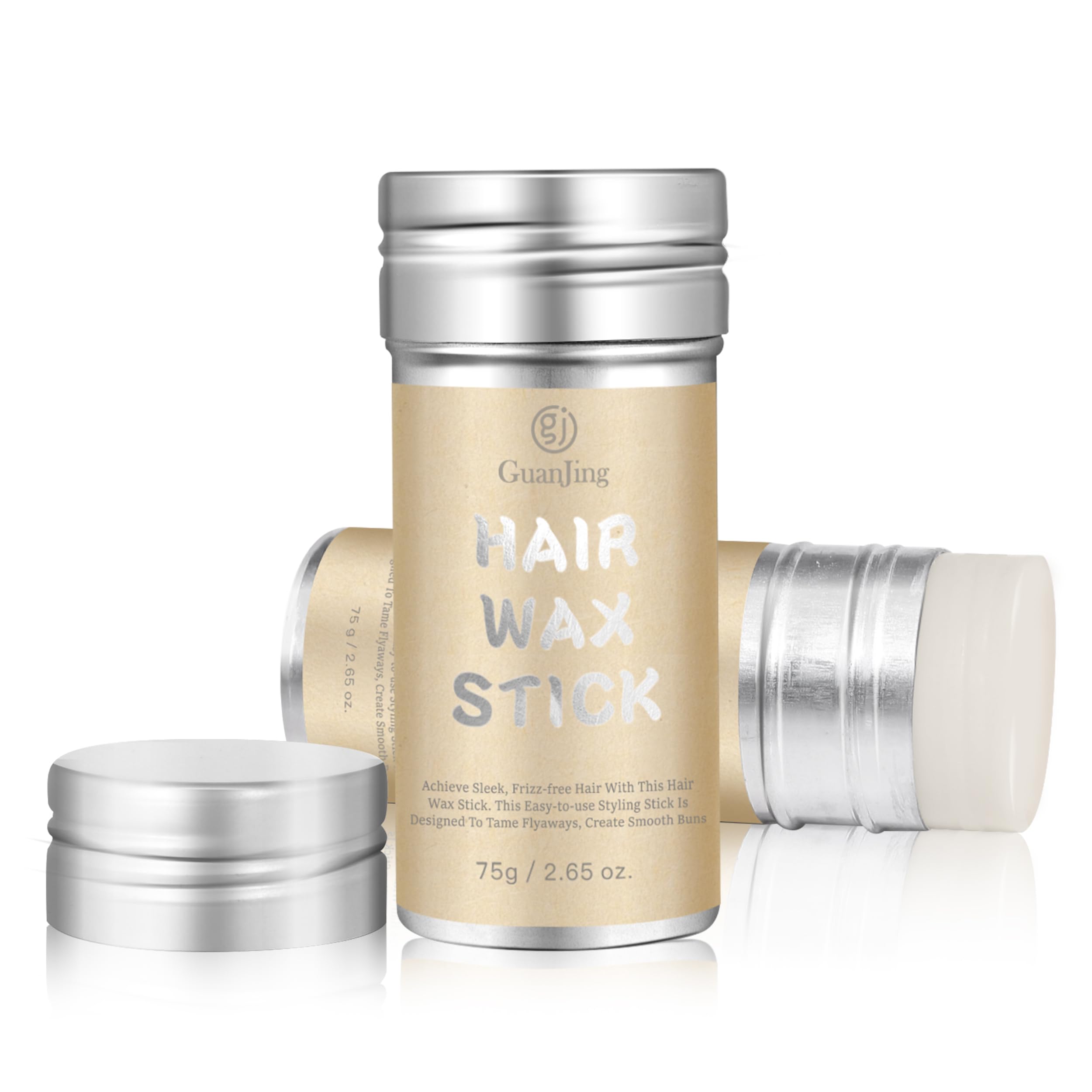 GUAN JING Beeswax Hair Wax Stick for Women, Slick Back Hair Products, Hair Styling Stick, 75g / 2.65 oz. Styling Agent that Does Not Harm Hair