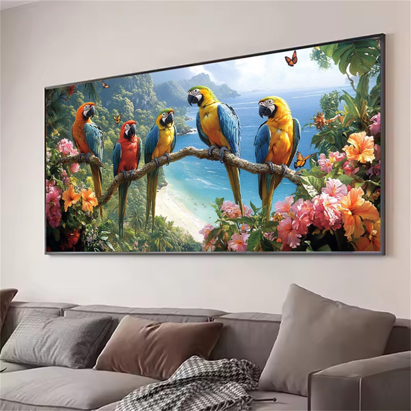 Diamentowa sztuka, papuga, zestaw do malowania diamentami 5D, gałązki, duża sztuka diamentowa, dla dorosłych, początkujących, DIY, kwadratowe, pełne wiercenie, haft krzyżykowy, stras, kryształ, sztuka