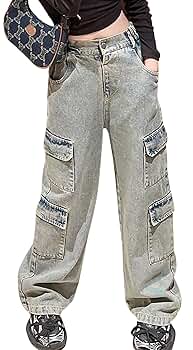 Amazon.com: Ripped Jeans for Girls Elastic Waist High Waist