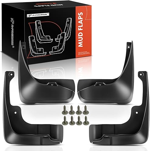 A-Premium Juego de 4 unidades de guardabarros con accesorios compatibles con Toyota Camry, 2007-2011, sedán, (no compatible con SE), color negro,