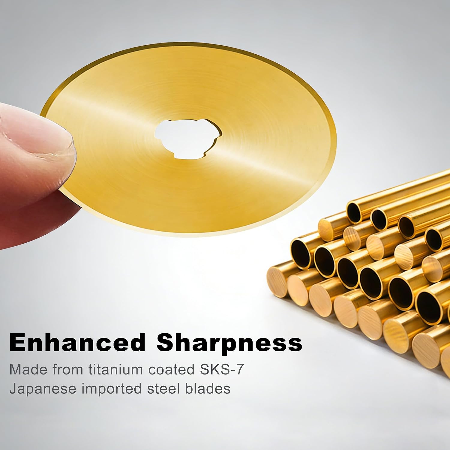 60mm Titanium Rotary Cutter Blades 10 Pack Replacement Rotary Blades for Arts Crafts Quilting Scrapbooking Sewing I Enhanced Sharpness
