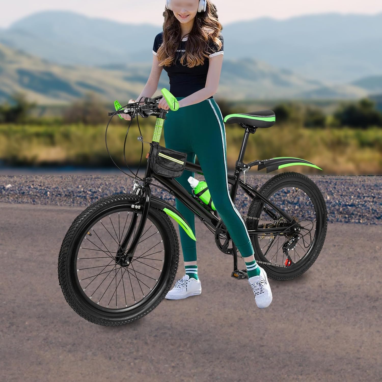 Bicicletta per bambini da 20 pollici, con parafango, bottiglia d'acqua e campanella a bussola, robusto telaio in acciaio al carbonio, per ragazzi e ragazze 8-12 anni, per strada