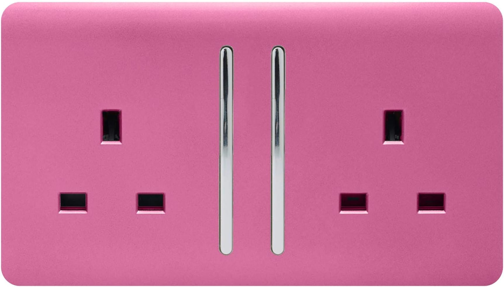Trendi 2 Gang Artistic Modern Glossy 13 Amp Switched Tactile Plug ...