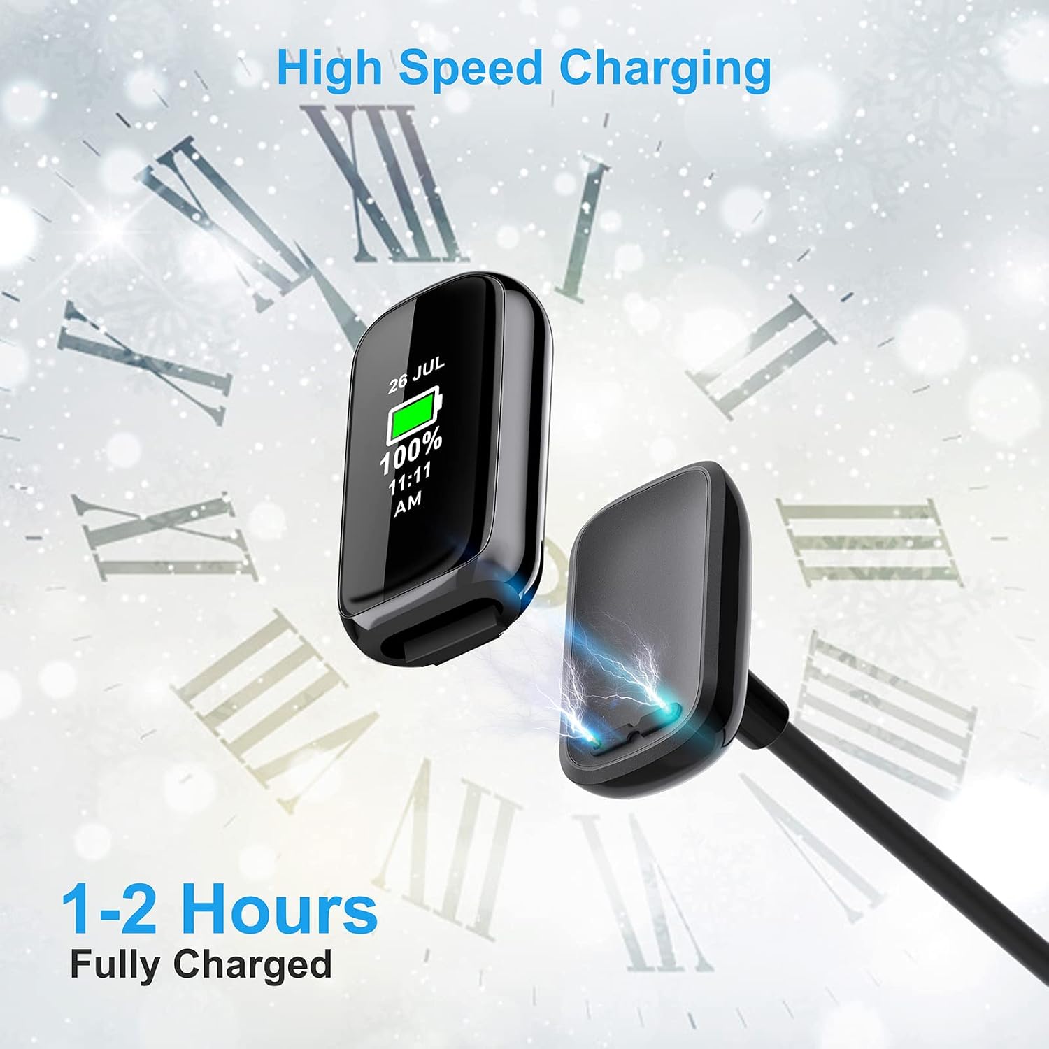 EZCO 2 Pack Charger Compatible with Fitbit Luxe/Fitbit Charge 5, Charging Fast USB Replacement 3.3 Ft Charging Cable Dock Stand Station Accessories for Luxe and Charge 5 Smart Watch