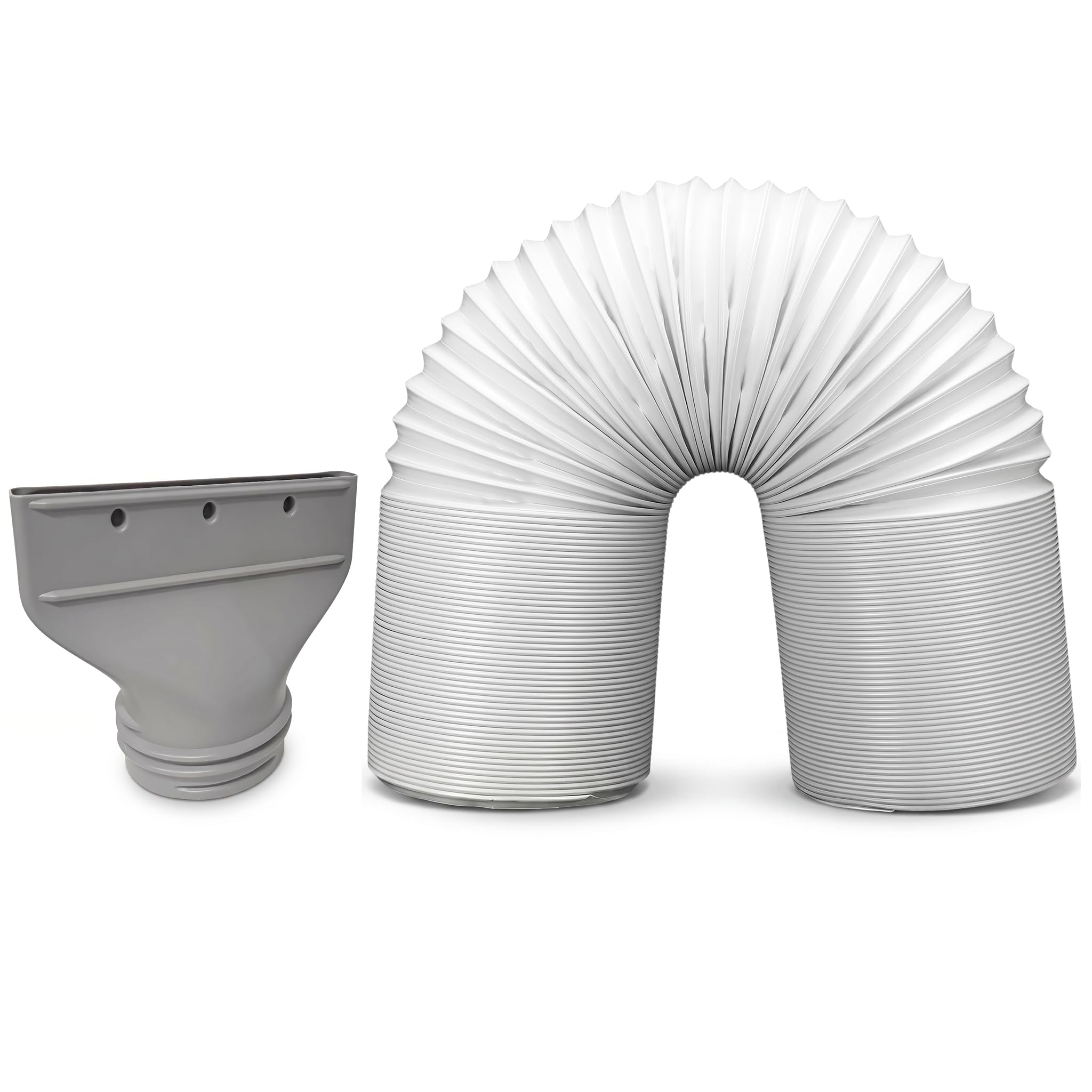 Universal Air Conditioner Exhaust Hose, 5.9inch Diameter Thread Vent Hose for Portable Air Conditioner Duct Extension Kit, Exhaust Vent Hose for Whynter Delonghi (Adapter+1.5m Clockwise Thread)