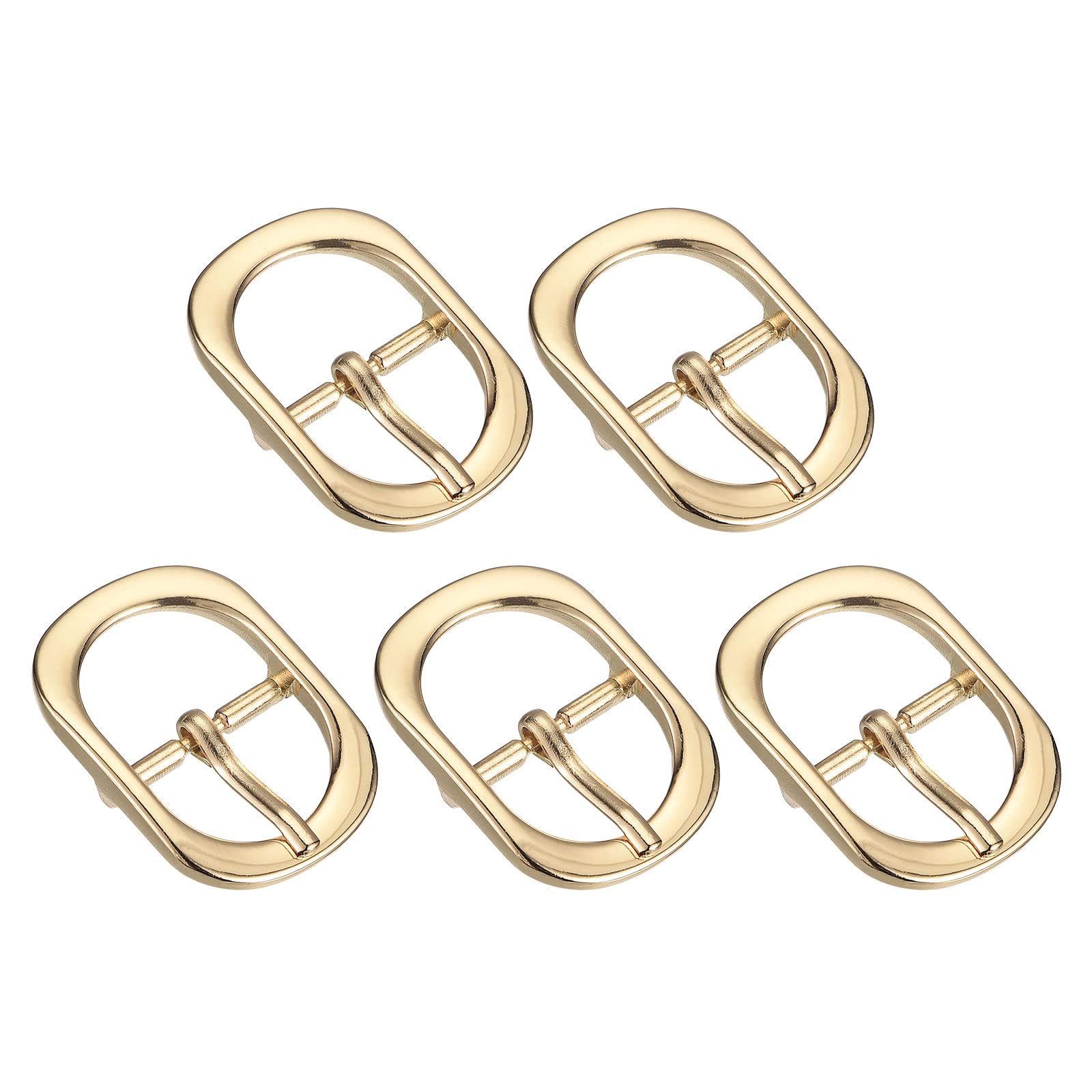 uxcell Metal Roller Buckle, 5Pcs Single Prong Belt Buckle Oval Center Bar Buckles for Leather Craft