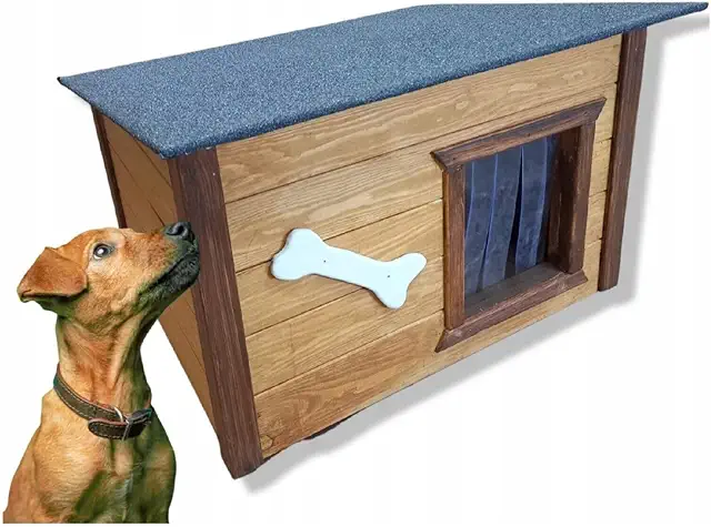 Geïsoleerd Hondenhok Buiten - Winterbestendig Houten Huis 67x52 cm