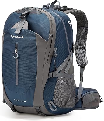 40L Hiking Backpack, Lightweight Camping Daypack with Rain Cover | Water-Resistant Rip-Stop Nylon, Multi-Pockets, Survival Whistle. Ideal For Men, Women, Travel, Trekking