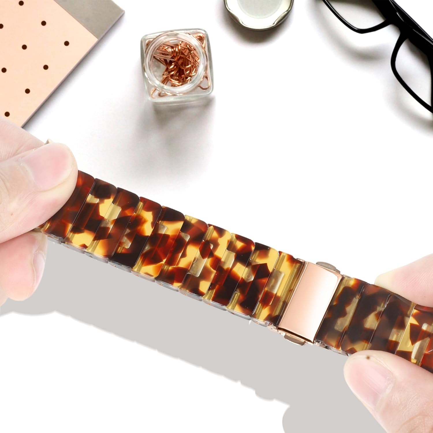 HOPO Compatible With Apple Watch Band 38mm/40mm/41mm/42mm/44mm/45mm/46mm/49mm Series Ultra/11/10/9/8/7,Resin Strap Bracelet Wristband Thin Lightweight Replacement For iWatch Bands Series 6/5/4/3/2/1/SE for Women Men