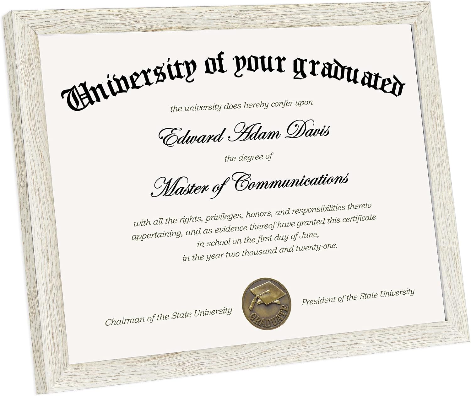 upsimples 8.5x11 Picture Frame Certificate Document Frame with High Definition Glass, 5 Pack Diploma Frames for Wall and Tabletop, Greige