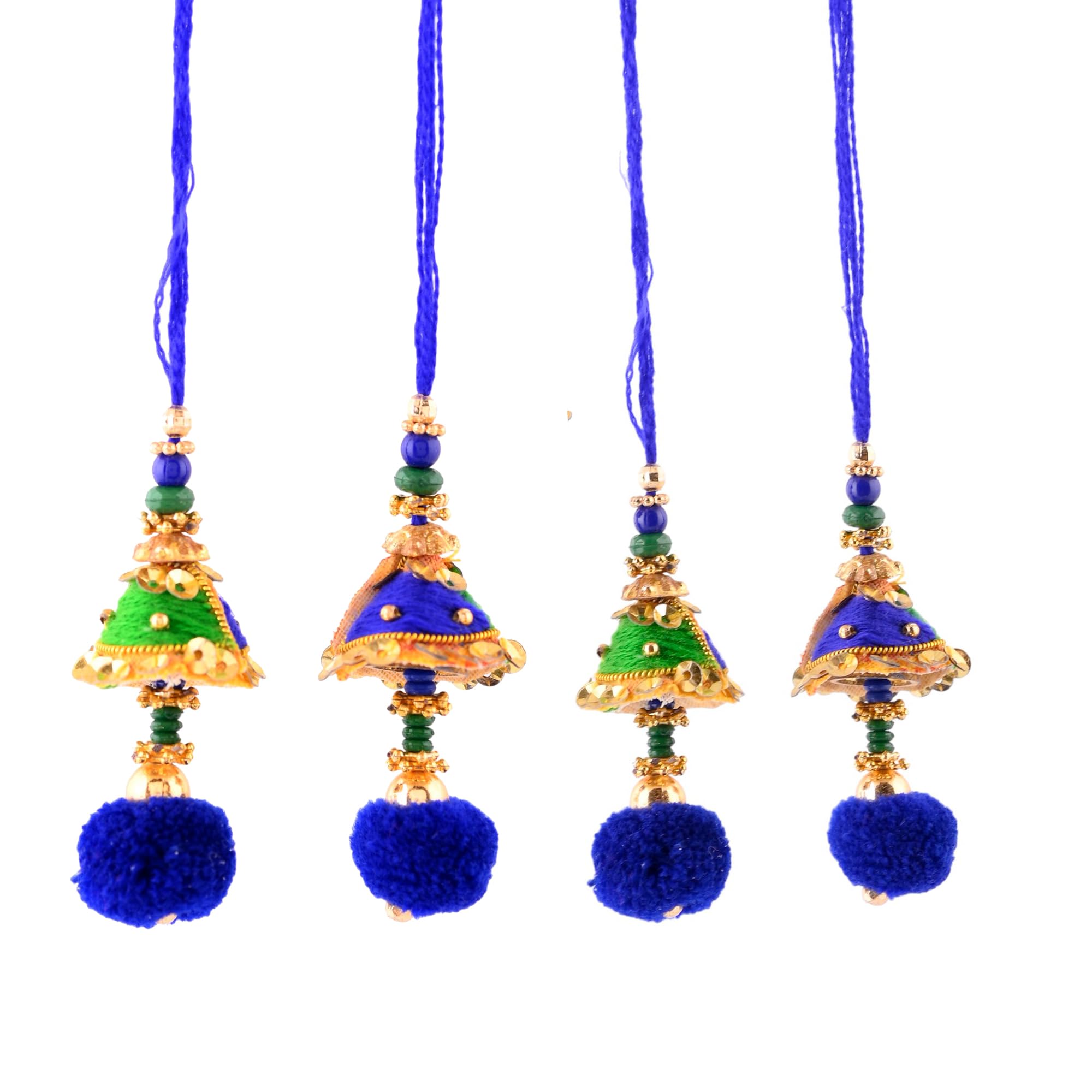 Pearl Designer Lumba Rakhi Chuda rakhi Raksha Bandhan Rakhi for Bhabhi Sister in law with Roli Tilak Pack Card (Multicolour) Pom Pom Traditional Bhabhi Rakhi (pack of 4)-image-12