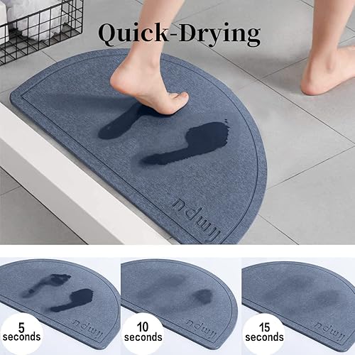 Miniatura 4 de Cmreasj Tapete de baño de tierra de diatomeas de secado rápido con agua súper absorbente, tapete de diatomita con tapetes de piedra antideslizantes