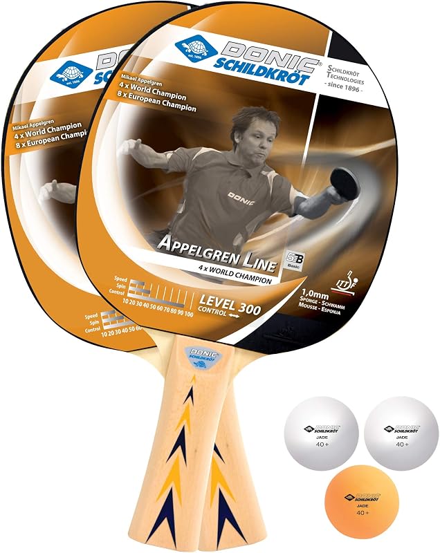 DONIC Schildkrot Table Tennis Racket Ball 2PLAYER Set [Appelgren Line Set] Level 400/300 [Genuine]