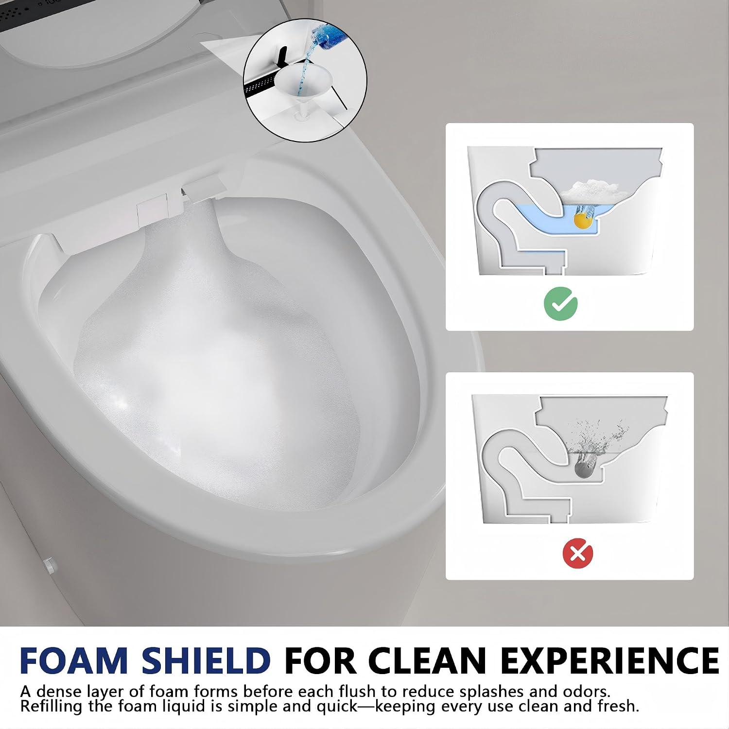 DeerValley Artistic Smart Toilet Bidet, Bubble Wash, Auto Dual Flush, Foam Shield, Pump-Assisted, Instant Warm Water, Deodorization, ADA Comfort Height, One Piece Elongated Toilet with Tank Built in