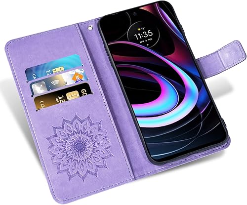 Miniatura 2 de Asuwish Funda de teléfono para Motorola Moto Edge 2021MotoEdge 5G UW Wallet con protector de pantalla de vidrio templado y cubierta delgada de