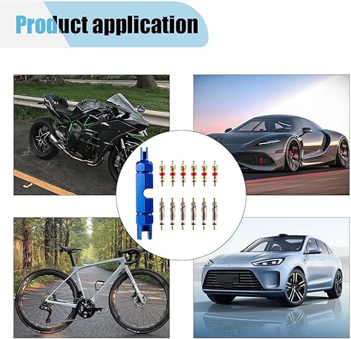 Miniatura 5 de Kit de herramientas de extracción de núcleo de válvula de bicicleta para válvula Presta y Schrader, herramienta de ajuste de reparación de núcleo de