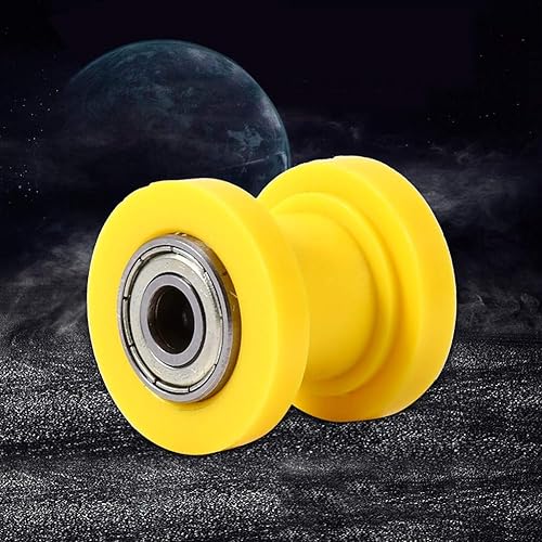 Miniatura 5 de Polea de guía, rodillo deslizante de cadena de 0.394 pulgadas, tensor de rueda, guía de rueda, Pit Dirt Mini Bike Moto ATV (amarillo)