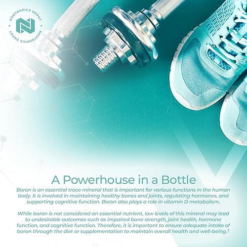 Miniatura 5 de Nootropics Depot Cápsulas de glicinato de boro  50 mg  Entrega de 6 mg de boro elemental  Testosterona, inflamación, inmune y apoyo cognitivo  120