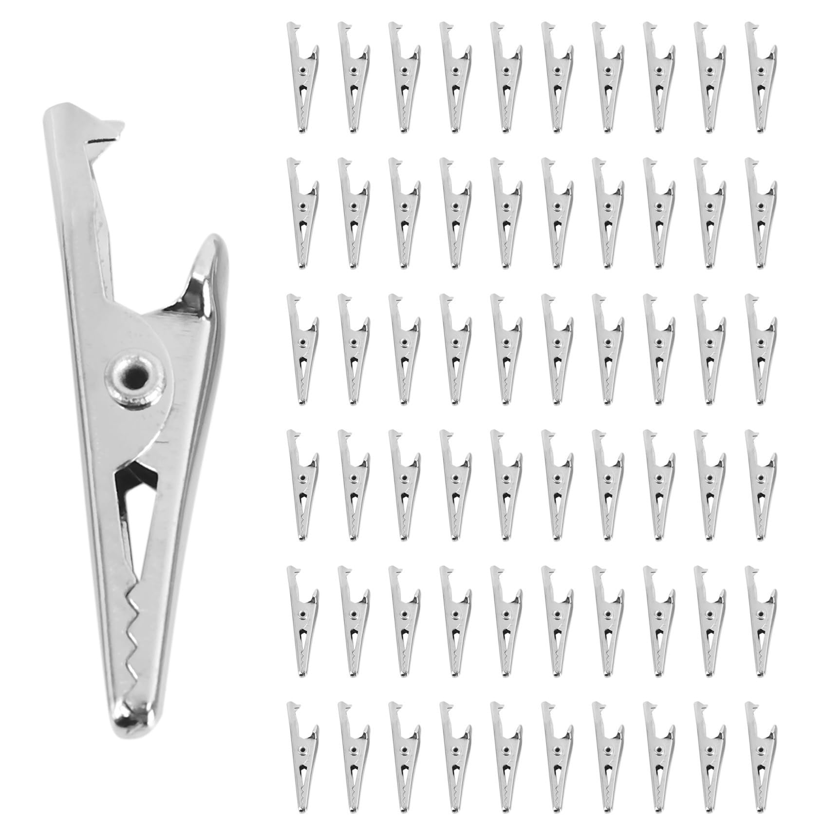 Jnchdghwa Silver Tone 400 Pcs Metal Alligator Clip Crocodile Clamps