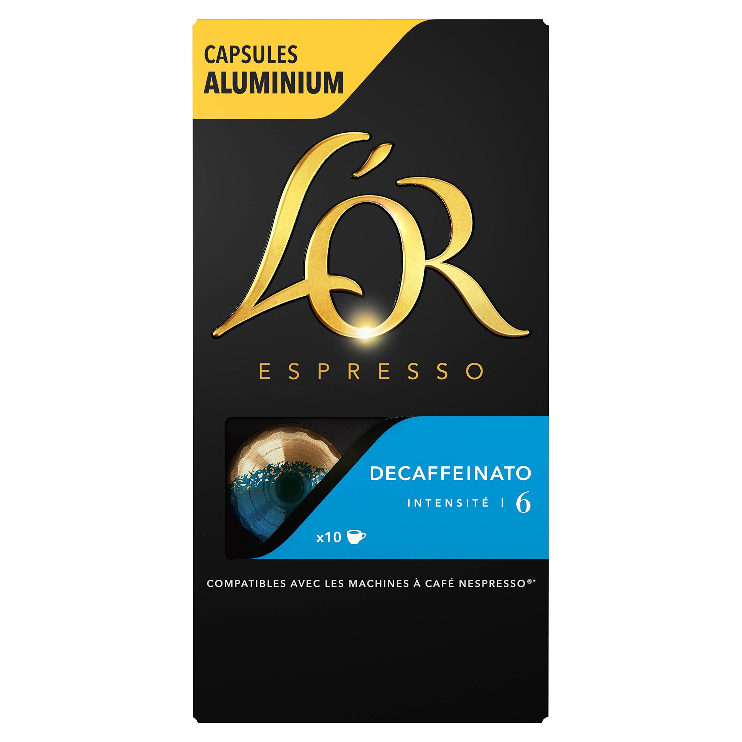 L'Or Espresso Café Decaffeinato Intensidad 6-50 Cápsulas de Aluminio Compatibles Nespresso (10 cápsulas)