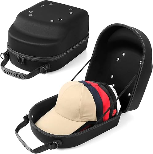 Estuche rígido de viaje para gorras, bolsa de almacenamiento para gorras de béisbol, almacenamiento de gorras para gorras de béisbol con asa de