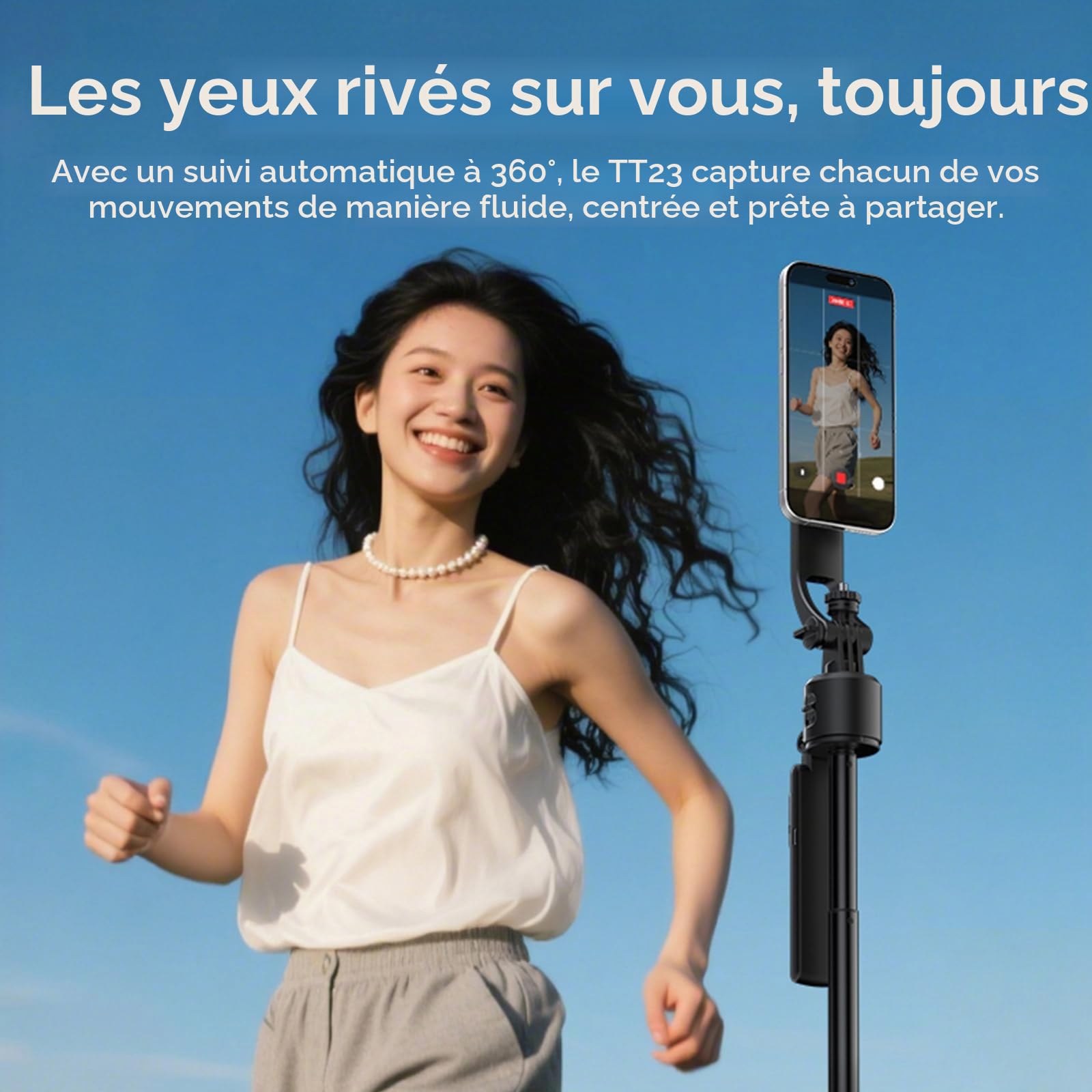 Ulanzi TT23M Trépied Magnétique 160cm avec Visage 360° Suivi Automatique