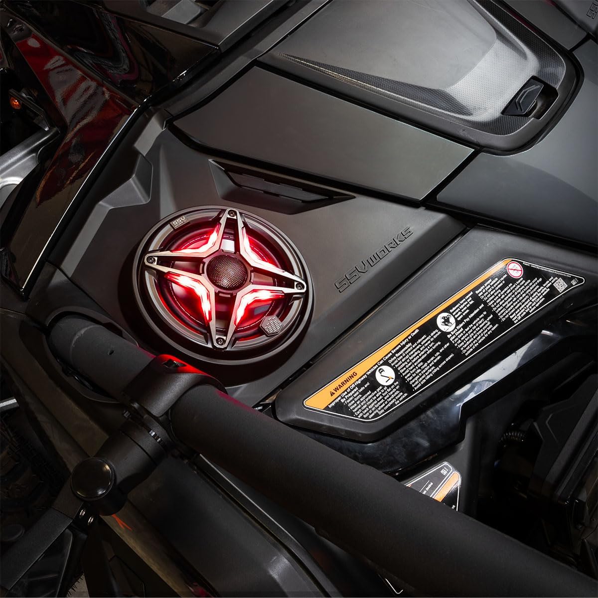 SSV Works 2024-2026 CanAm® Maverick R & R Max Front Dash Speaker Pods Panels – Fits 6.5" / 6.75" Aftermarket Speakers – Easy Install & Ultra-Durable Design 240-MAVR-F65U
