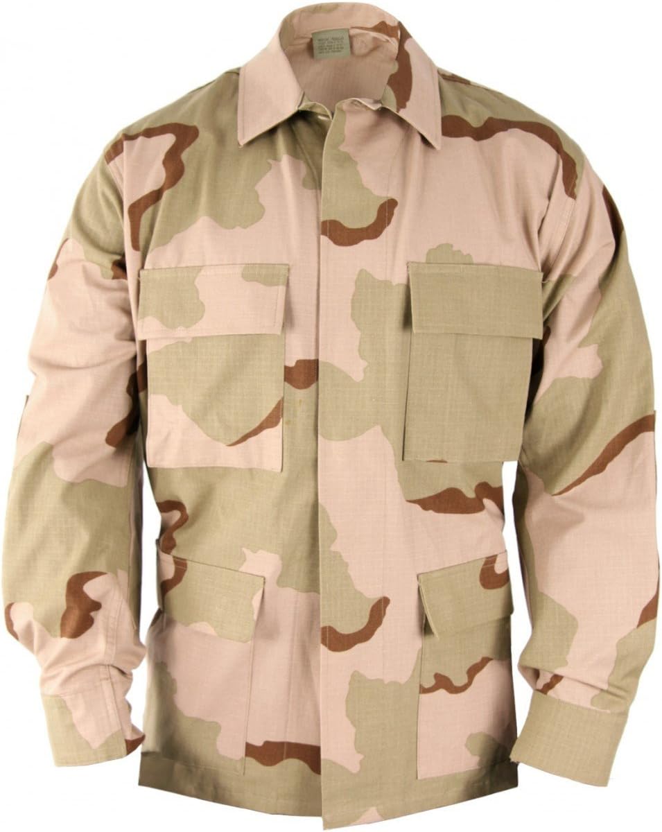 USA Military BDU Tri-Color Battle Dress Uniform, Coat, Shirt, Desert, Size Medium Regular