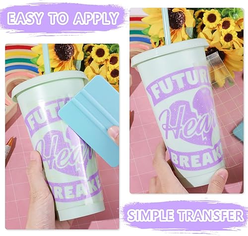 Miniatura 5 de WRAPXPERT Vinilo permanente con purpurina morada, rollo permanente de vinilo brillante morado, rollo de vinilo adhesivo holográfico con purpurina de