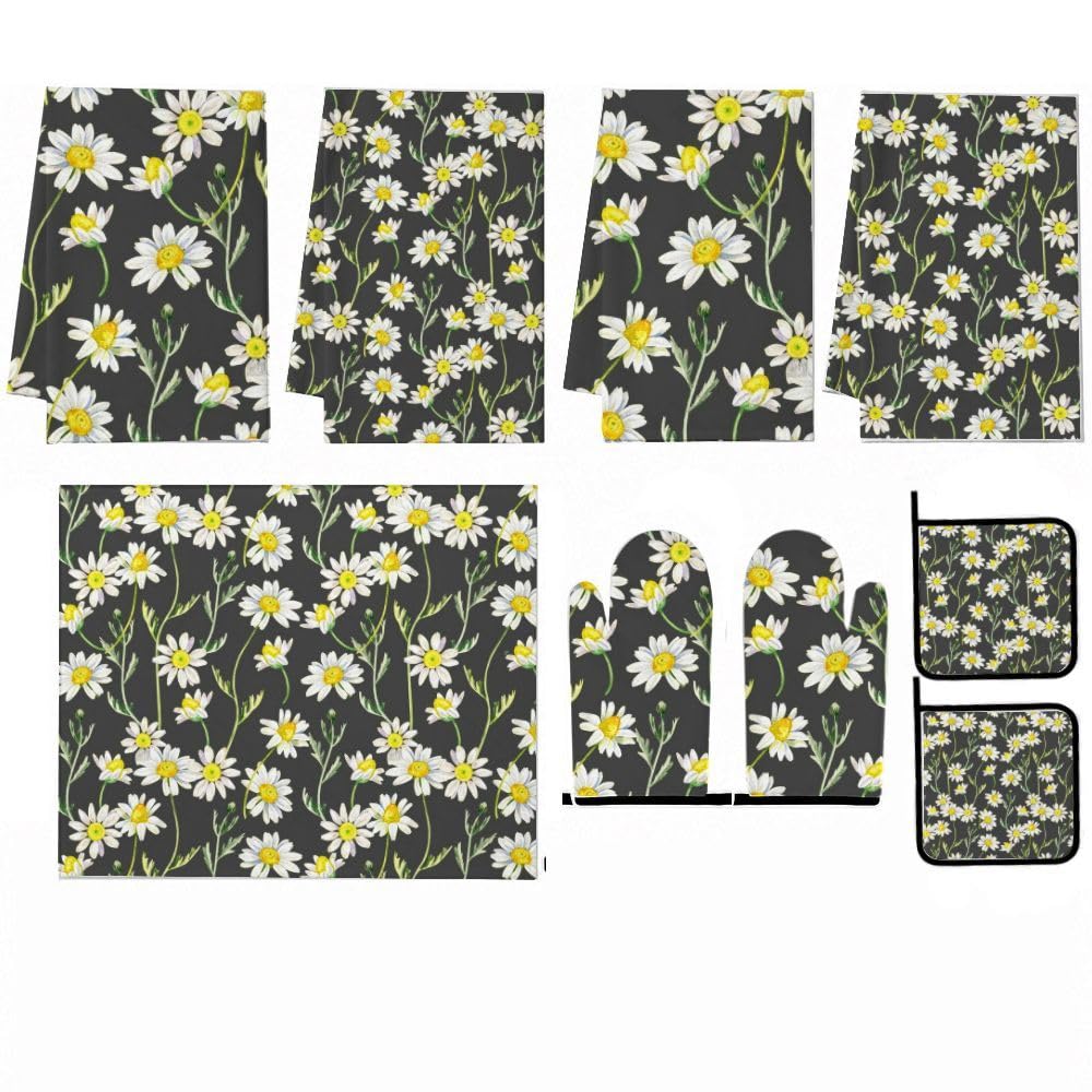 9PCS Bella Daisy 1 Cucina Decor e Accessori Set