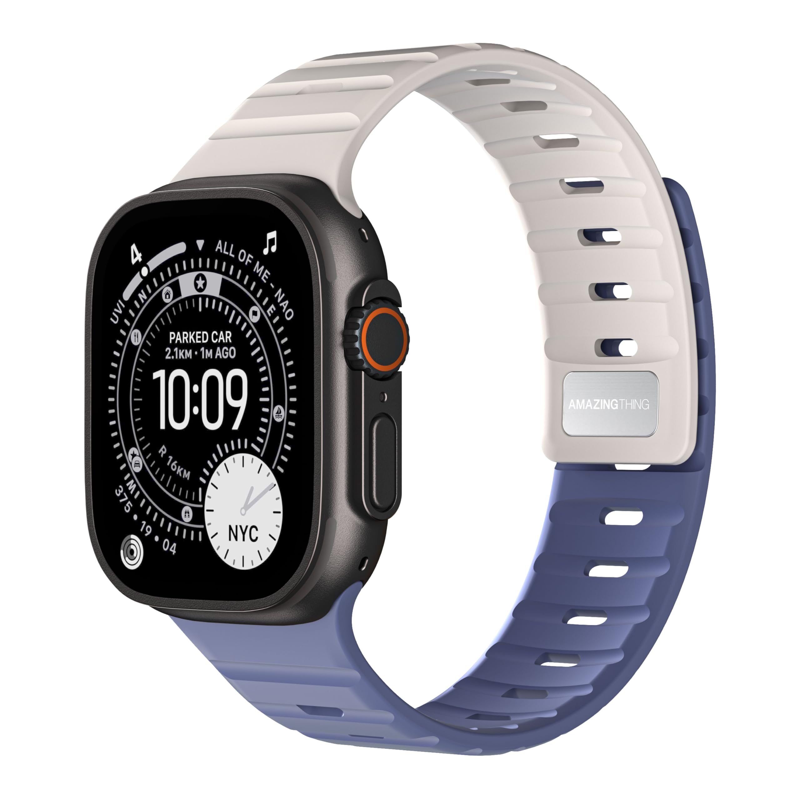 Magnetic Silicone Sport Strap for Apple Watch Band 49mm 46mm 45mm 44mm 42mm, Breathable Waterproof Wristband for Women and Men, 2 Pcs Starlight 1 Pcs