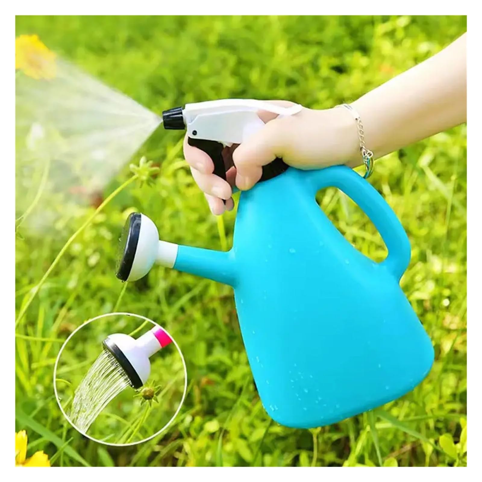 Plastikowa konewka do użytku wewnętrznego i ogrodowego, 1 l, regulowany spryskiwacz ciśnieniowy, idealny do roślin wewnętrznych i zewnętrznych, łatwy w użyciu i uzupełnianiu, trwały do codziennych