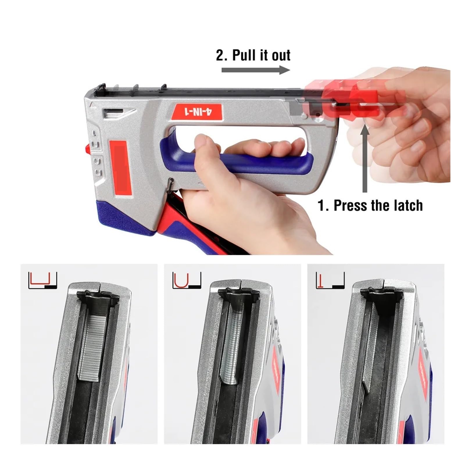 Zszywacz 4 W 1 O Dużej Wytrzymałości Do Dekoracji Wnętrz DIY Mebli Ręczny Pistolet Gwoździ Z 4000 Zszywkami Wydajne Dokładne Zszywanie