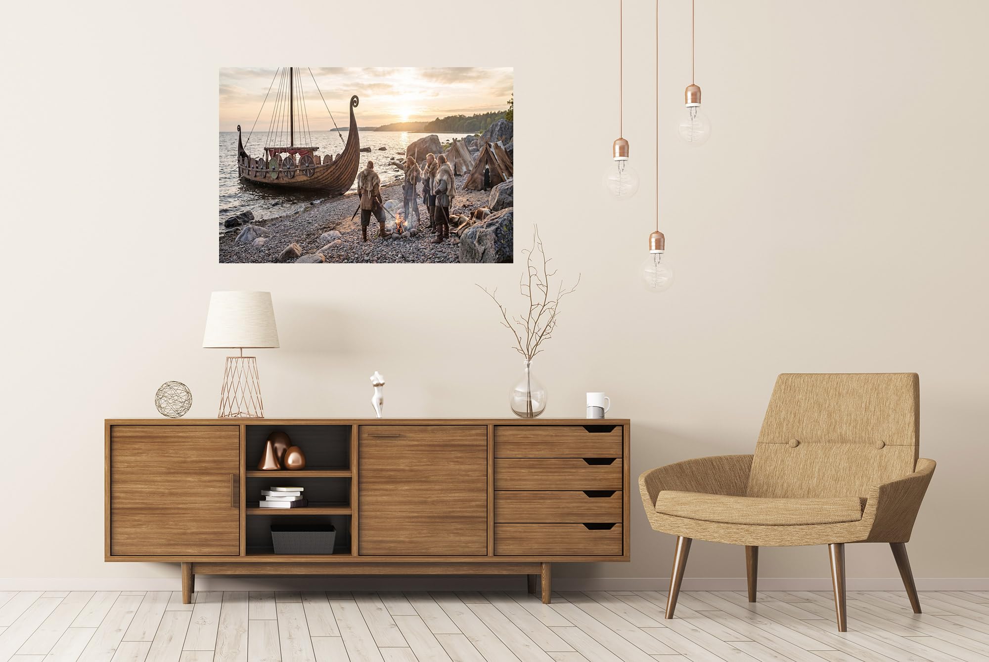 islandburner Póster de primera calidad de aventura vikinga épica mural para sala de estar para amantes de la historia - gran formato