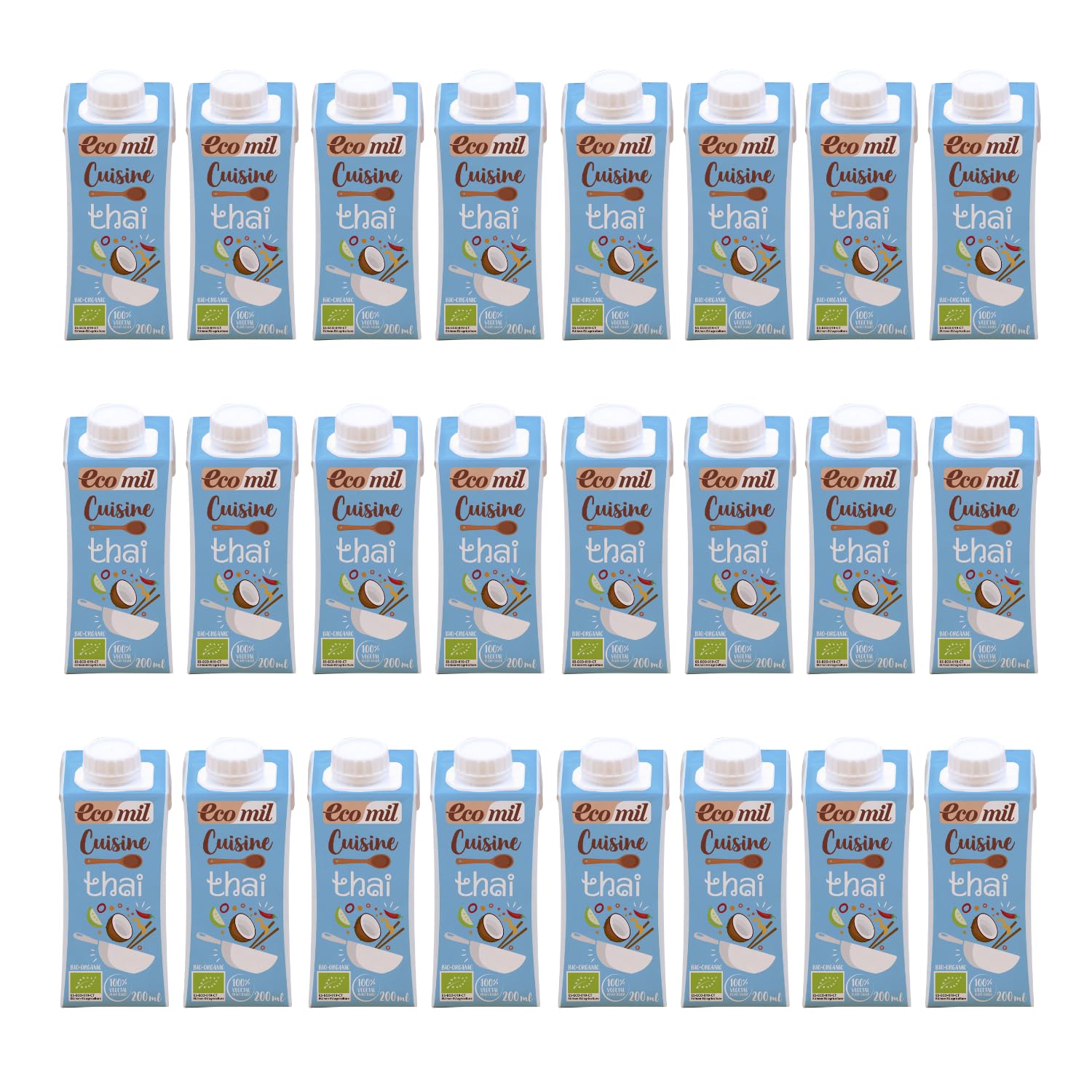 EcoMil Cousine Thai Bio Bebida De Coco Sabor Picante 200ml Pack 24