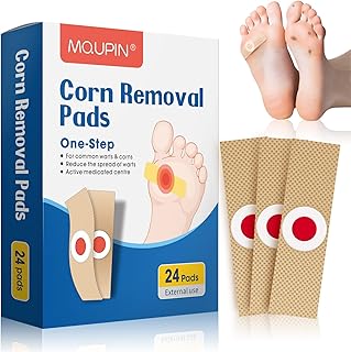 Corn Remover Pads, Wart Remover, Foot Corn Remover Patch, 24 Pcs Corn Removal Pads,Corn Plaster with Hole for Feet, Hand, Toe for Feet Care and Corn Removal Plasters Foot Care
