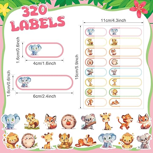 Vista 15 de 320 etiquetas para biberones para guardería, etiquetas de nombre para artículos esenciales de guardería, autolaminadas, calcomanías de nombre