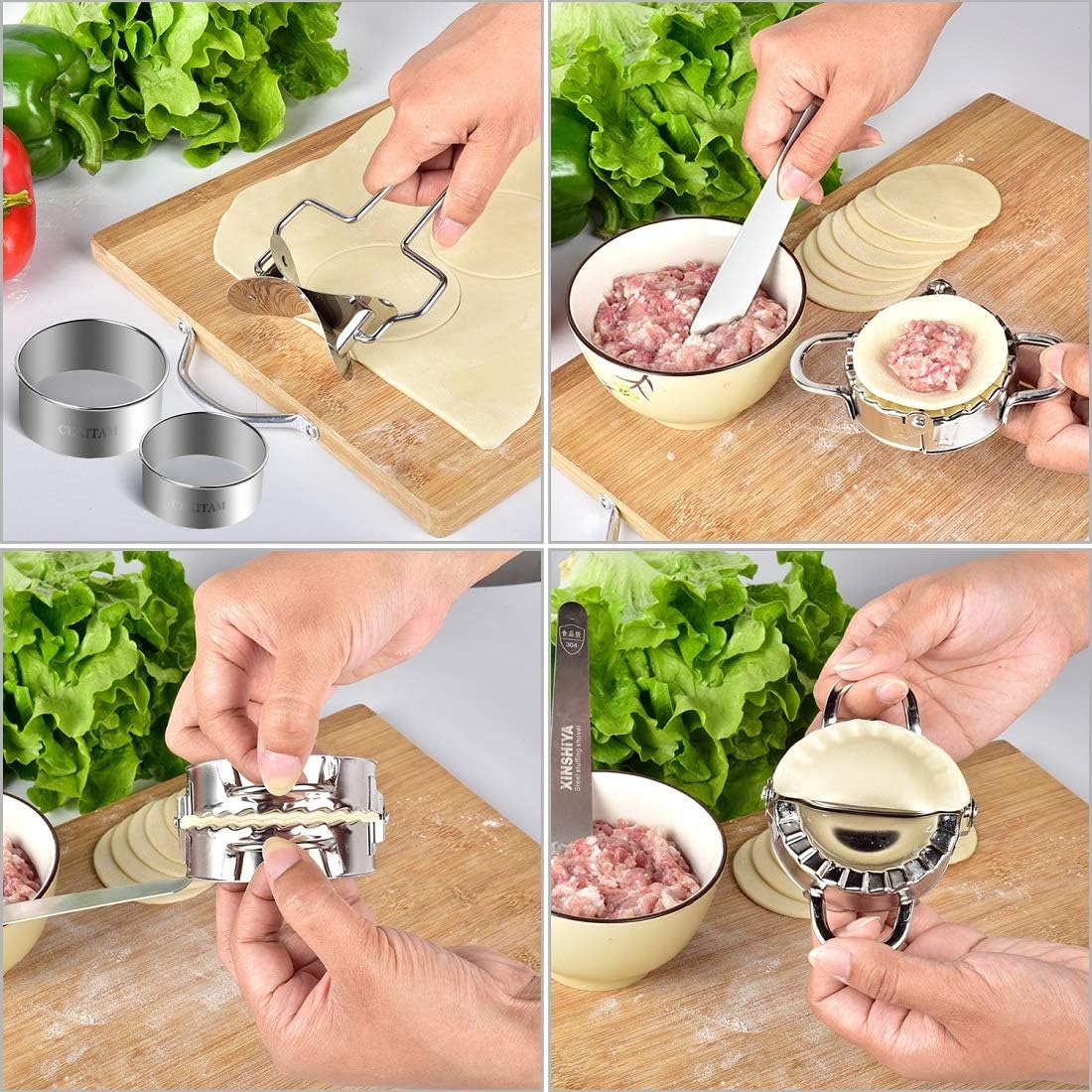 8 Pcs Dumpling Maker,Stainless Steel Ravioli Mould Mold Press Set Kitchen Accessories