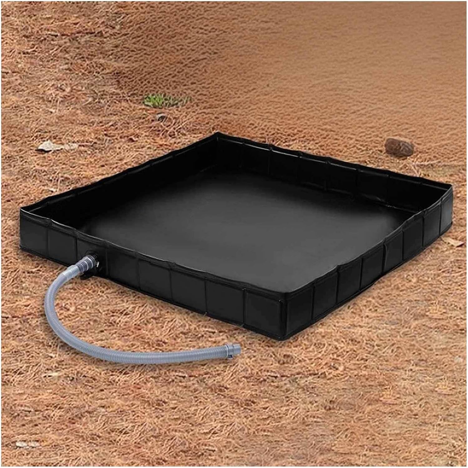 Shower Floor Pan, with Drain Hose Outdoor Shower Mat, Collapsible Portable Camping Shower for Camping Beach Outdoor Shower