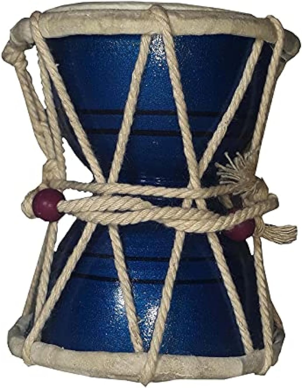 GT manufacturers Damru Damroo Percussion Indian Music Instrument Damaru Folk Bhajan Kirtan Pooja (Blue)