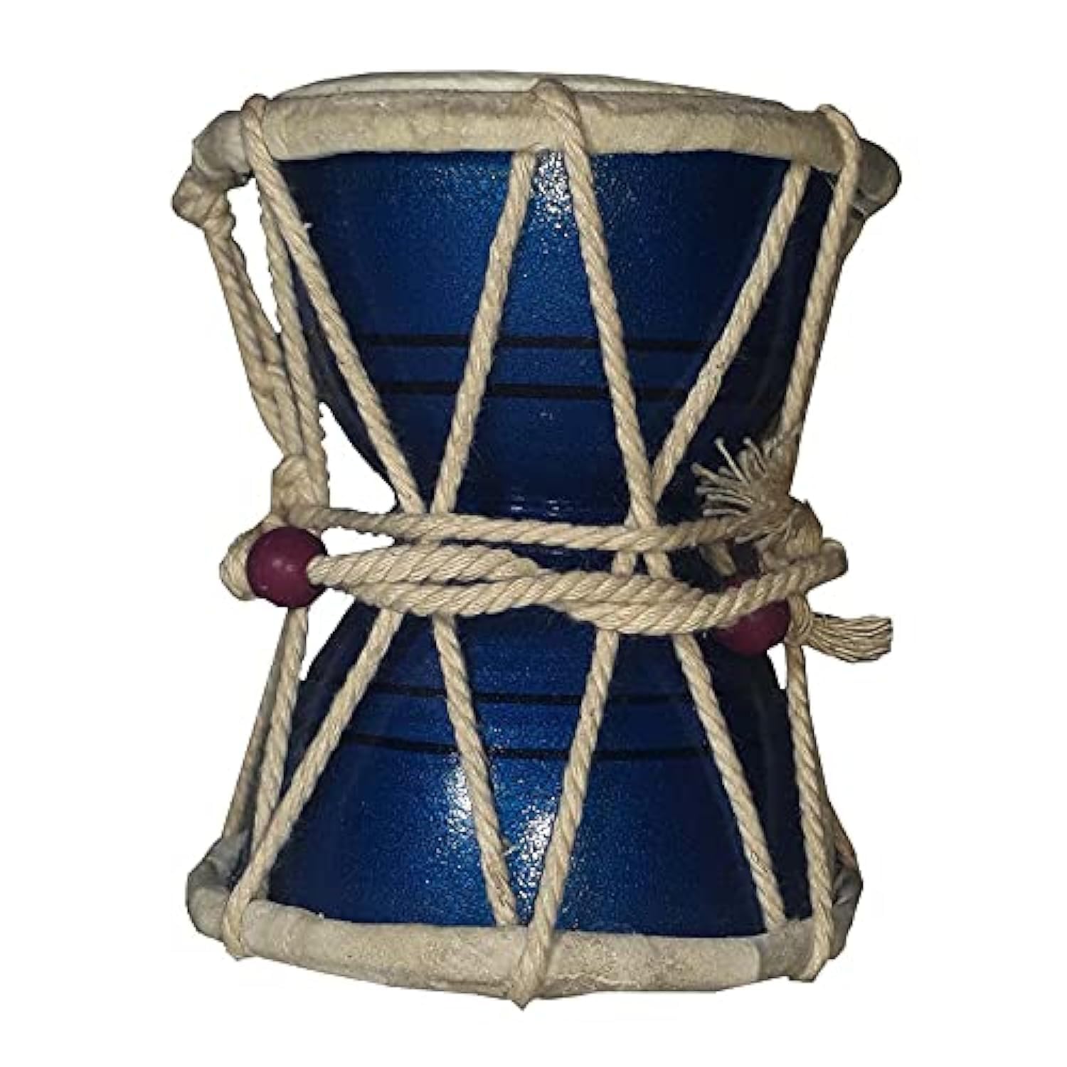 GT manufacturers Damru Damroo Percussion Indian Music Instrument Damaru Folk Bhajan Kirtan Pooja (Blue)