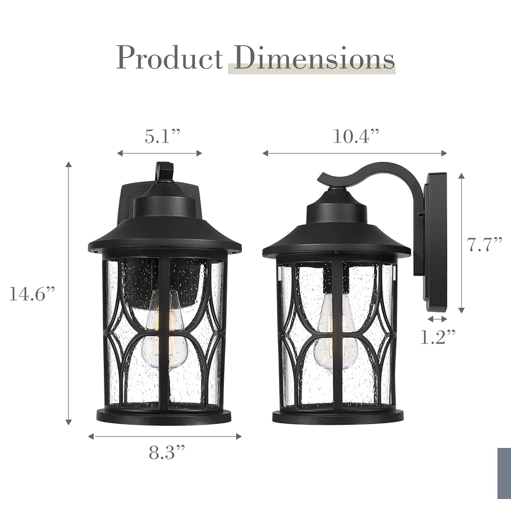 zeyu Outdoor Wall Mount Light, 14.6 Inch Industrial Exterior