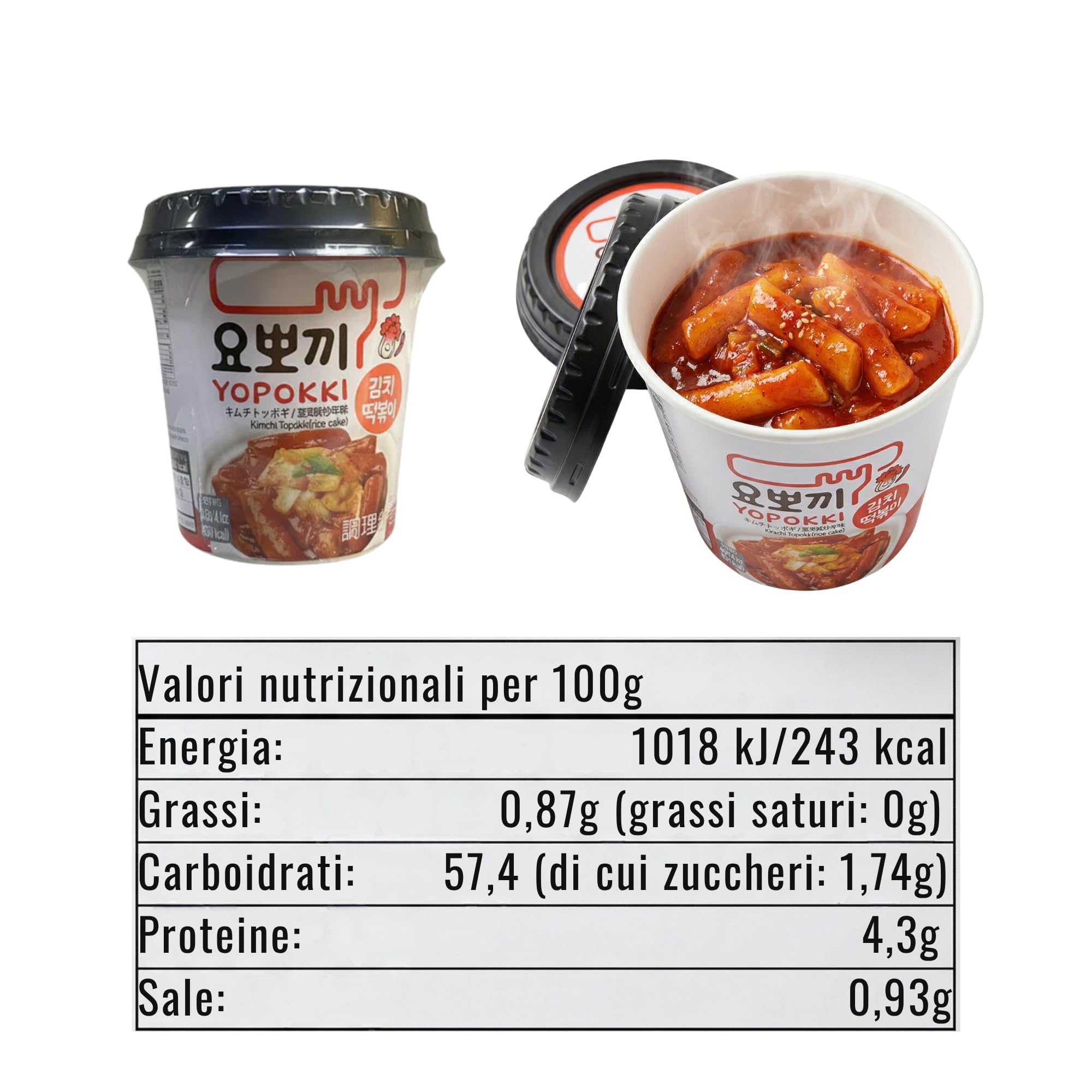 HU TASTE Kit Tteokbokki Gnocchi di Riso Coreano: 2pz Kimchi, 2pz Fagioli Rossi e 2pz Original Rice Cake - Box Cibo Asiatico, Gnocchi di Riso Cinesi e Giapponese Food, Snack Coreano Piccante, 6 Pack