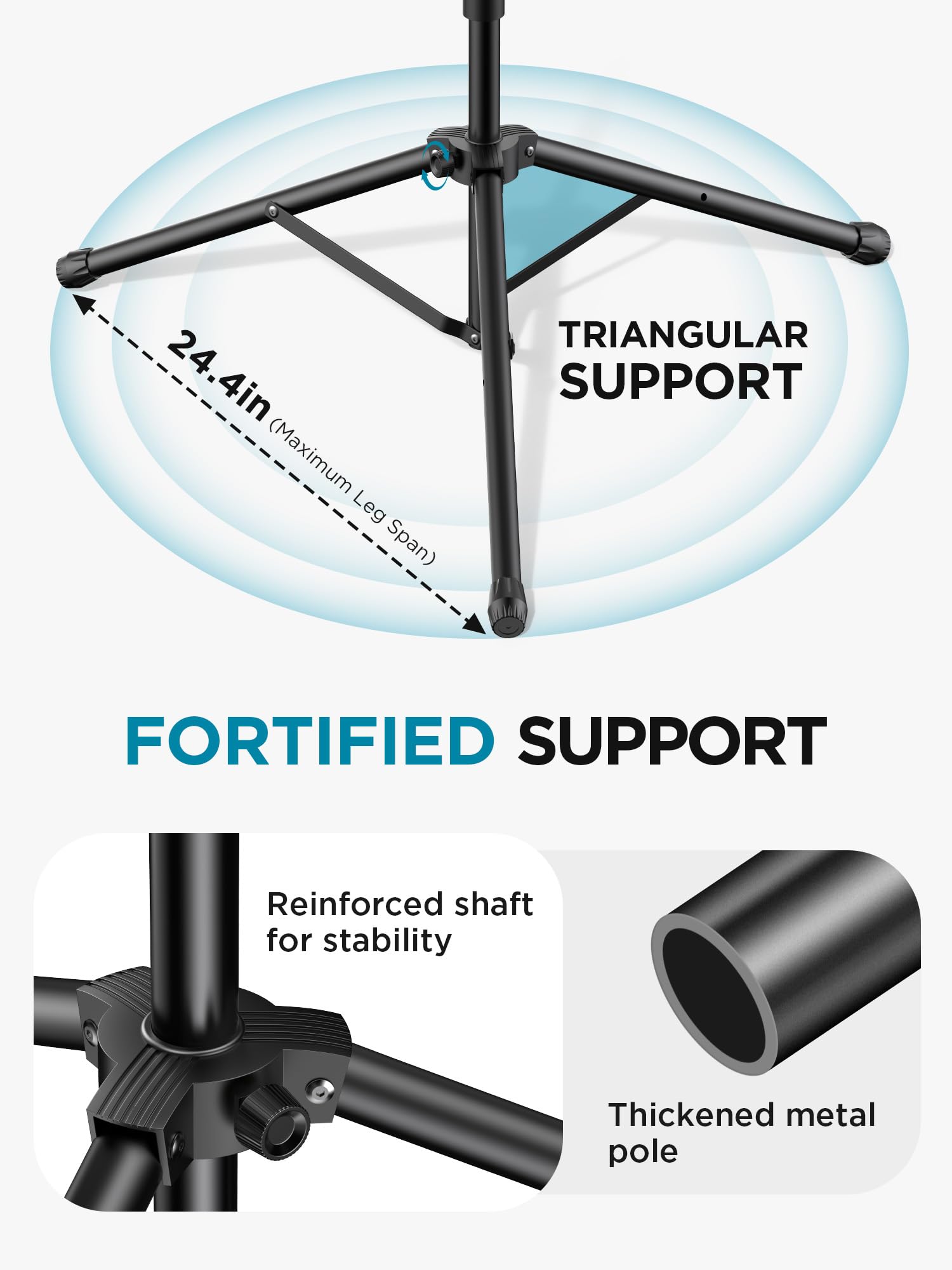 InnoGear Mikrofonständer, 6-in-1-Mikrofonständer, Boden mit Tablet-Handyhalterung, höhenverstellbar von 76,2 cm bis 182,9 cm, Mikrofonständer, Stativ-Galgenarm mit Schwanenhals, Tragetasche zum Singen