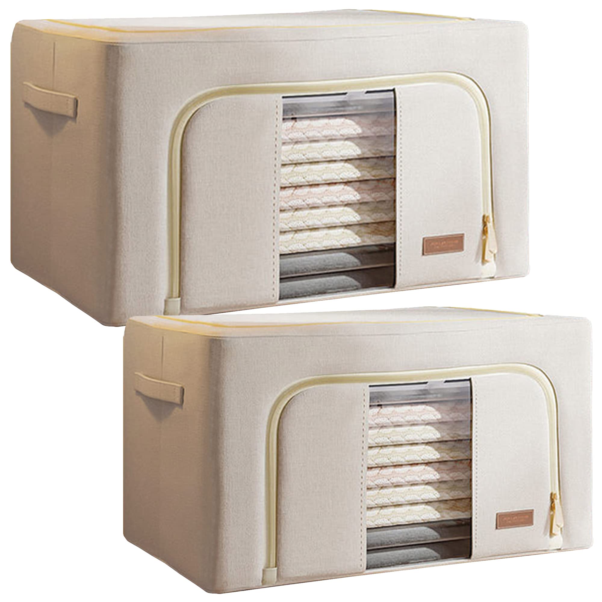 JOYBOS, Set maxi de 2 cajas de almacenamiento de ropa, 66 + 100 l, plegable, en material textil