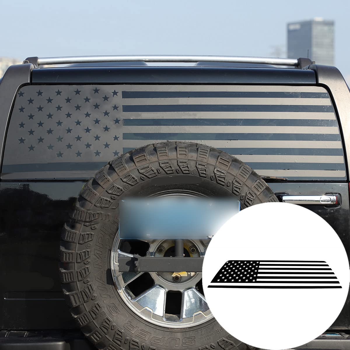 Autocollant fenêtre arrière drapeau américain pour Hummer H3 2005-2009