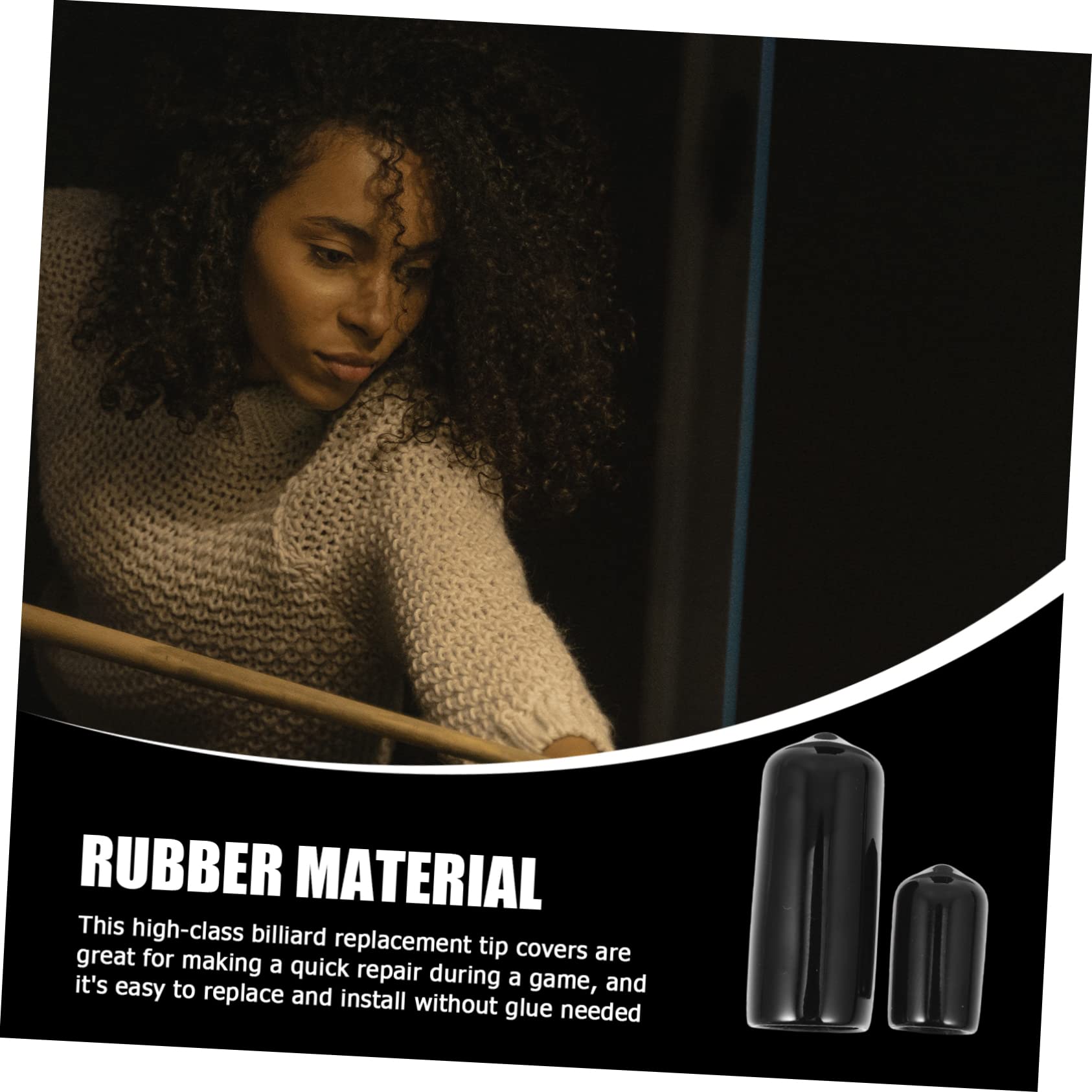 Yardwe 10pcs Cue Tip Protectors Billiards Cue Tip Covers for Pool Stick Cue Tip Pool Stick Protectors Snooker Cue Tip Covers Easy Replacement Covers Protective Covers